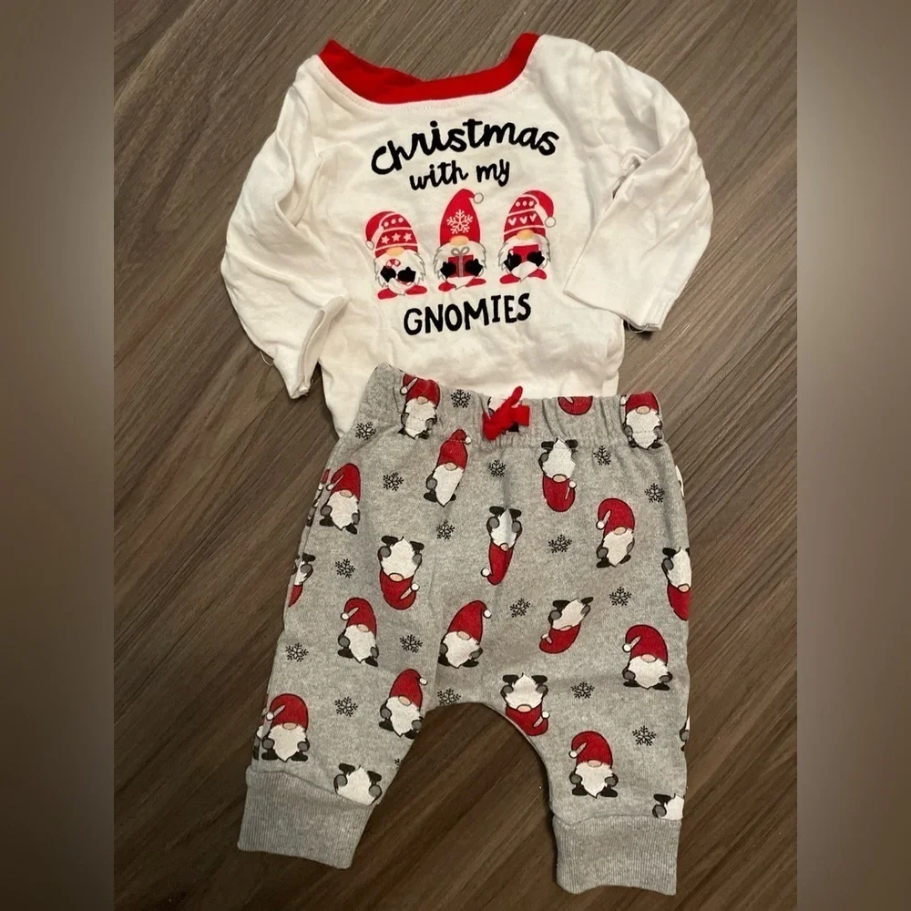 Koala Kids Christmas Gnomes Set - Red and Grey size Newborn